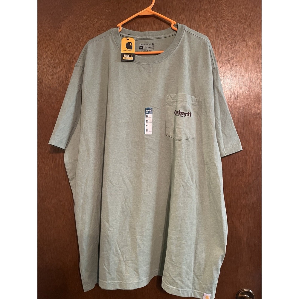 Carhartt Heavyweight C Lines Pocket T-Shirt Adult 3XL Relaxed Fit Jade Green NWT
